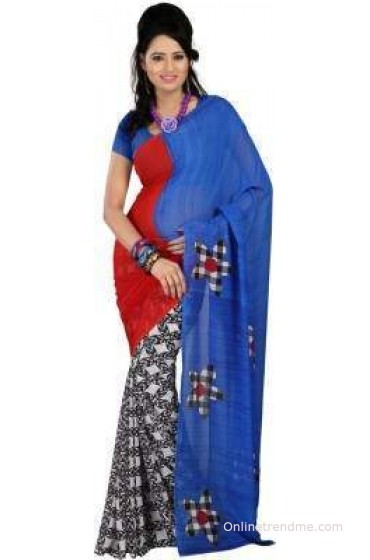 Bunny Sarees Floral Print Daily Wear Georgette Sari